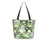 Bolsa de mano para mujer, bolsa grande de rana tímida con cremallera, bolsa de hombro para el trabajo y viajes