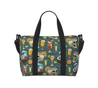 Bolsa de mano para portátil para mujer, trabajo - Bebida artística, bolsa de gimnasio con calavera de coco para mujeres y hombres, bolsas de viaje cruzadas para mujeres y hombres, bolsas de viaje