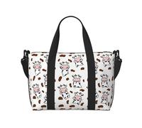 Bolsa de mano para portátil para mujer, trabajo, divertida y linda vaca negra y blanca bolsa de gimnasio para mujeres y hombres, bolsas de viaje cruzadas de artículo personal para mujeres y hombres