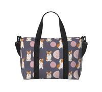 Bolsa de mano para portátil para mujer, trabajo - Elegante y lindo perro Corgi divertido bolsa de gimnasio para mujeres y hombres, bolsas de viaje cruzadas para mujeres y hombres, bolsas de viaje