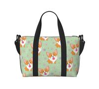 Bolsa de mano para portátil para mujer, trabajo - Lindo Corgi Dog divertido bolsa de gimnasio con mariposas para mujeres y hombres, bolsas de viaje cruzadas para mujeres y hombres, bolsas de viaje