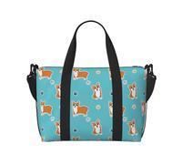 Bolsa de mano para portátil para mujer, trabajo - Lindo perro Corgi divertido verde_A bolsa de gimnasio para mujeres y hombres, bolsas de viaje cruzadas para mujeres y hombres, bolsas de viaje