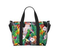 Bolsa de mano para portátil para mujer, trabajo - Tropical Cute Parrot Tucán Plant Overnight Weekender Bolsas para mujeres viajes, bolsa de gimnasio para mujeres y hombres, bolsas de viaje cruzadas