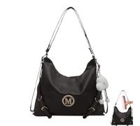 Bolsa de mano para viajeros | Bolsa de mano a la moda, de gran capacidad, elegante, casual, de moda, multifuncional, para mujeres y niñas, Black, Refer to description