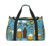 Bolsa de mano plegable con estampado de burbujas de cerveza, gran capacidad, para escapadas de fin de semana en avión