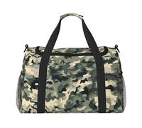Bolsa de mano plegable con estampado de camuflaje digital del ejército, gran capacidad, para escapadas de fin de semana en avión