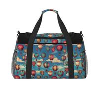 Bolsa de mano plegable con estampado de globo aerostático de gran capacidad para escapadas de fin de semana en avión