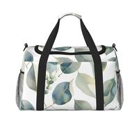 Bolsa de mano plegable con estampado de hojas de eucalipto, gran capacidad, para escapadas de fin de semana en avión