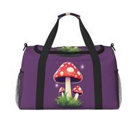 Bolsa de mano plegable con estampado de hongos rojos mágicos de gran capacidad para escapadas de fin de semana en avión
