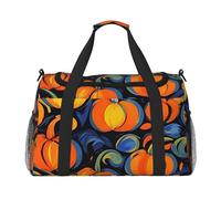 Bolsa de mano plegable de gran capacidad con estampado de calabaza Autumn Blessings para escapadas de fin de semana en avión