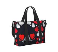 Bolsa de mano plegable y portátil con estampado de feliz día de San Valentín para mujeres y hombres para viajes de fin de semana