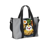 Bolsa de mano portátil plegable con diseño de huevera, fideos y ramen, para fin de semana, viajes, gimnasio, vacaciones