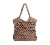 Bolsa de mano tejida a mano con diseño de girasoles para mujer, gran capacidad, estilo casual, aspecto de ganchillo, para picnic, playa, uso diario, salidas de vacaciones, café, One Size, Mochilas