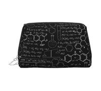 Bolsa de maquillaje 3D con ilustración abstracta de ciencia química, bolsa de maquillaje de viaje con compartimentos, bolsa de aseo portátil para mujer, Silver, One Size