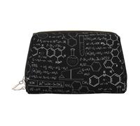 Bolsa de maquillaje 3D con ilustración abstracta de ciencia química, bolsa de maquillaje de viaje con compartimentos, bolsa de aseo portátil para mujer, Gold, One Size