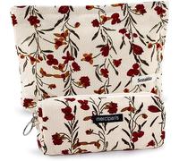 Bolsa de maquillaje a cuadros para mujer, bolsa de cosméticos rosa de gran capacidad, bolsa de maquillaje de viaje para bolso, organizador de artículos de tocador con cremallera, lindo Y2K estético