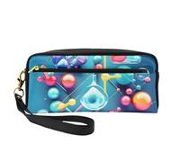 Bolsa de maquillaje abstracta para mujer, diseño de química e ilustración 3D, elegante bolsa de maquillaje para viaje, bolsa de aseo para la escuela y la oficina