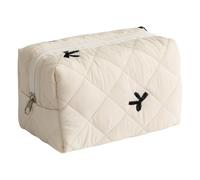 Bolsa de maquillaje acolchada con lazo, organizador de pintalabios, estuche de almacenamiento de cosméticos para viajes, viajes o eventos sociales, b