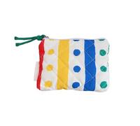 Bolsa de maquillaje acolchada de algodón con cremallera, bolsa de cambio, bolsa de viaje, ideal para varias ocasiones, bolsa de maquillaje acolchada pequeña, A, Belleza masiva