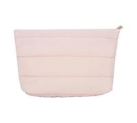 Bolsa de maquillaje acolchada, estilo algodón cosmético, 9,06 x 6,3 pulgadas, Fashionable Lightweight Travel Clutch, Soft Compact Small Quilted Organizer for Wallet, Lipstick, and Necessity, rosa, Se