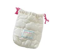 Bolsa de maquillaje acolchada para cámara de lavado, funda protectora portátil para artículos de tocador con cordón, cordón para cosméticos, estuche protector de maquillaje, Nubes y Mil Blanco, Mass