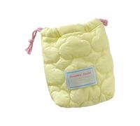 Bolsa de maquillaje acolchada para cámara de lavado, funda protectora portátil para artículos de tocador con cordón, almacenamiento de maquillaje y lavado de cosméticos, Nubes amarillas, Mass Beauty