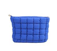 Bolsa de maquillaje acolchada para mujer, bolsa de almacenamiento de maquillaje acolchada, bolsa de maquillaje grande, bolsa organizadora de cosméticos, bolsa de mano de mano, Blue, 25x16x5cm
