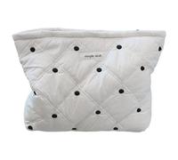 Bolsa de maquillaje acolchada para mujer, de algodón de gran capacidad, organizada, portátil, para viajes y al aire libre