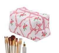 Bolsa De Maquillaje Acolchado - Bolsa De Maquillaje Floral | Bolsas De Cuidado De La Piel | Sopa De Inodoro De Flores Portátiles | Bolsas Organizador Cosmético Portátiles De Gran Capacidad A Gran C