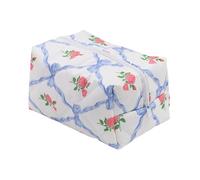 Bolsa De Maquillaje Acolchado - Bolsa De Maquillaje Floral | Bolsas De Cuidado De La Piel | Sopa De Inodoro De Flores Portátiles | Bolsas Organizador Cosmético Portátiles De Gran Capacidad A Gran C