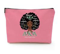 Bolsa de maquillaje afroamericana para bolso, bolsa de cosméticos afro negra para mujeres, regalo inspirador, pequeña bolsa de cosméticos divertida, estuches de viaje para artículos de tocador