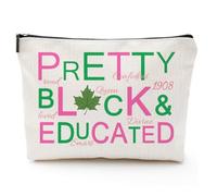 Bolsa de maquillaje afroamericana para bolso, bolsa de cosméticos afro negra para mujeres, regalo inspirador, pequeña bolsa de cosméticos divertida, estuches de viaje para artículos de tocador,