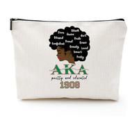 Bolsa de maquillaje afroamericana para bolso, bolsa de cosméticos afro negra para mujeres, regalo inspirador, pequeña bolsa de cosméticos divertida, estuches de viaje para artículos de tocador