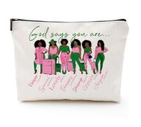 Bolsa de maquillaje afroamericana para bolso, bolsa de cosméticos afro negra para mujeres, regalo inspirador, pequeña bolsa de cosméticos divertida, estuches de viaje para artículos de tocador
