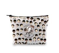 Bolsa de maquillaje AOT de anime familiar con texto en inglés "I Survived All Parts of AOT Anime Cosplay Gift for Women Girls, Temporada final