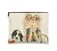 Bolsa de maquillaje artística, colorida bolsa de viaje para mujeres, organizador portátil de lona con cremallera, regalo para festivales y uso diario, Varios colores, 7x9 Inch, Artístico