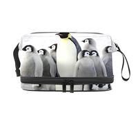 Bolsa de maquillaje - Bolsa de cosméticos de viaje de gran capacidad, diseño de pingüino lindo madre pequeños pingüinos, Varios colores, 27x15x14 cm/10.6x5.9x5.5 in