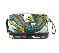 Bolsa de maquillaje - Bolsa de cosméticos de viaje de gran capacidad, dragón mosca mitológica china, Varios colores, 27x15x14 cm/10.6x5.9x5.5 in