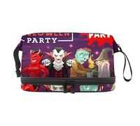 Bolsa de maquillaje - Bolsa de cosméticos de viaje de gran capacidad, fiesta de Halloween, vampiro, zombi, mago diablo, Varios colores, 27x15x14 cm/10.6x5.9x5.5 in