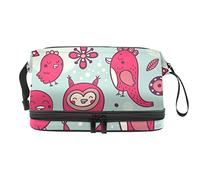 Bolsa de maquillaje - Bolsa de cosméticos de viaje de gran capacidad Happy Pink Birds, Varios colores, 27x15x14 cm/10.6x5.9x5.5 in