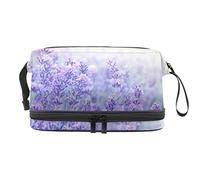 Bolsa de maquillaje - Bolsa de cosméticos de viaje de gran capacidad, hermosa lavanda Provenza, Varios colores, 27x15x14 cm/10.6x5.9x5.5 in
