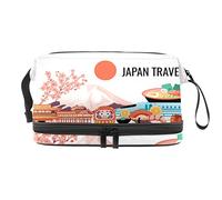 Bolsa de maquillaje - Bolsa de cosméticos de viaje de gran capacidad Monte Japón Fuji, Varios colores, 27x15x14 cm/10.6x5.9x5.5 in