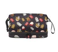 Bolsa de maquillaje - Bolsa de cosméticos de viaje de gran capacidad Raindeer Christmas Hat-01, multicolor, 27 x 15 x 14 cm, Multicolor, 27x15x14 cm/10.6x5.9x5.5 in