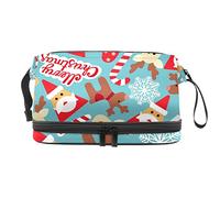 Bolsa de maquillaje - Bolsa de cosméticos de viaje de gran capacidad, Santa, Varios colores, 27x15x14 cm/10.6x5.9x5.5 in