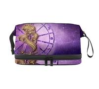 Bolsa de maquillaje - Bolsa de cosméticos de viaje de gran capacidad, signo del zodiaco virgen, horóscopo, astrología, Varios colores, 27x15x14 cm/10.6x5.9x5.5 in