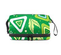 Bolsa de maquillaje - Bolsa de cosméticos de viaje de gran capacidad, triángulo geométrico, Varios colores, 27x15x14 cm/10.6x5.9x5.5 in