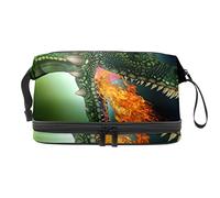 Bolsa de maquillaje - Bolsa de cosméticos de viaje de gran capacidad, verde oscuro Spitfire Dragon Dinosaurio, Varios colores, 27x15x14 cm/10.6x5.9x5.5 in