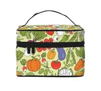 Bolsa de Maquillaje, Bolsa de cosméticos Grande, Bolsa de Viaje portátil, Impermeable de Cuero para Mujeres y niñas,Varios Patrones Vegetales