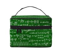 Bolsa de Maquillaje, Bolsa de cosméticos Grande, Bolsa de Viaje portátil, Impermeable de Cuero para Mujeres y niñas,Fórmulas de Ecuaciones matemáticas
