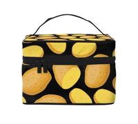 Bolsa de Maquillaje, Bolsa de cosméticos Grande, Bolsa de Viaje portátil, Impermeable de Cuero para Mujeres y niñas,Patata Vegetal